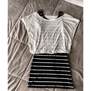 Fitted Black Striped Dress